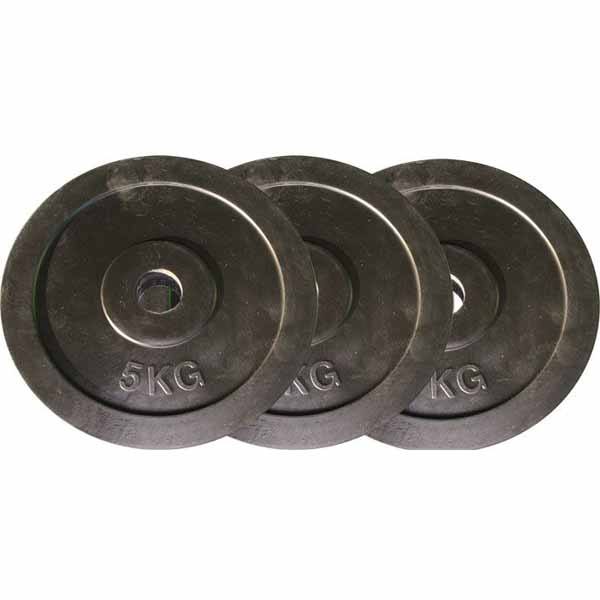 LOTE 4 DISCOS DE CAUCHO 5KG GIMNASIO