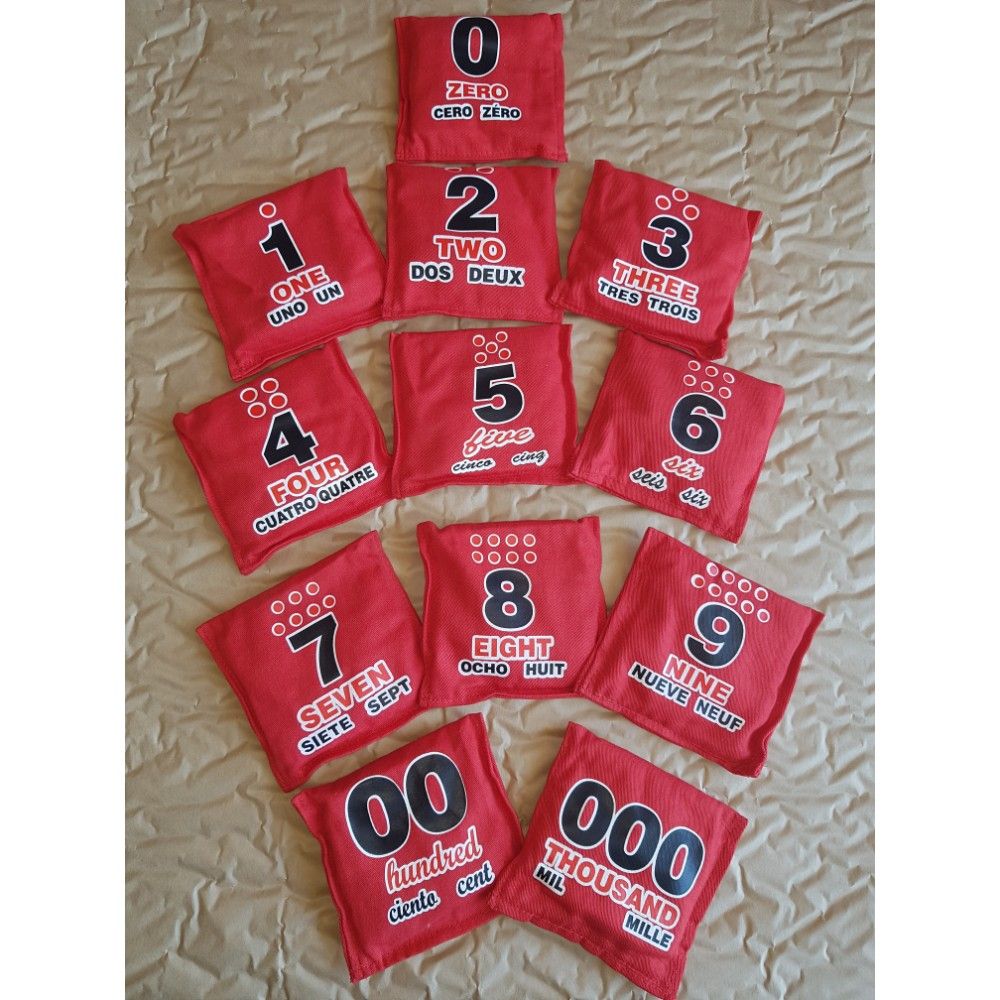 SET EDUCATIVO SACOS NUMERICOS 3 IDIOMAS