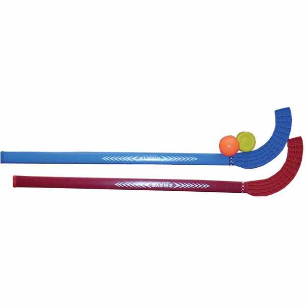 LOTE DE 12 STICKS HOCKEY PLANOS AMAYA AZUL-ROJO