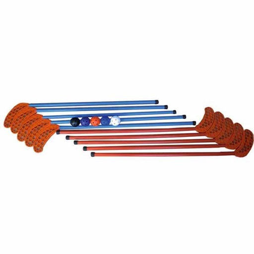 [0778] SET DE 10 STICKS FLOORBALL + 5 PELOTAS