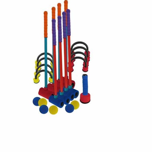 [0358] SET CROQUET ESCOLAR 6 PALOS 6 PELOTAS SEGURO