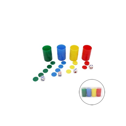 [0896] SET CUBILETES Y DADOS PARA JUEGOS