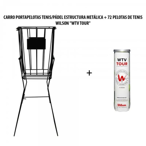 [1013] CARRO PORTAPELOTAS TENIS PADEL 72 PELOTAS