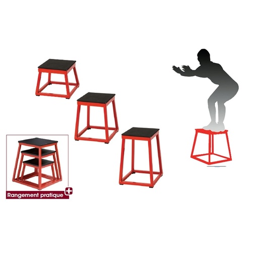 [0998] SET 3 PLATAFORMAS PLYOMETRICAS AJUSTABLES