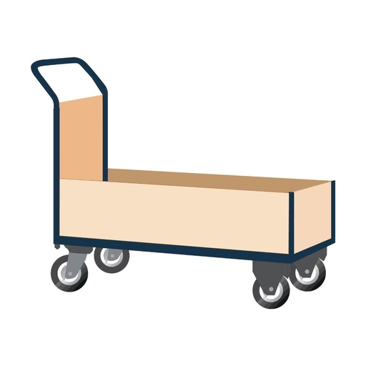 [1290] CARRO PLATAFORMA CERRADA 500KG ACERO MADERA