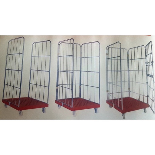 CARRO TRANSPORTE CON BASE PLASTICA 3 LADOS CERRADOS