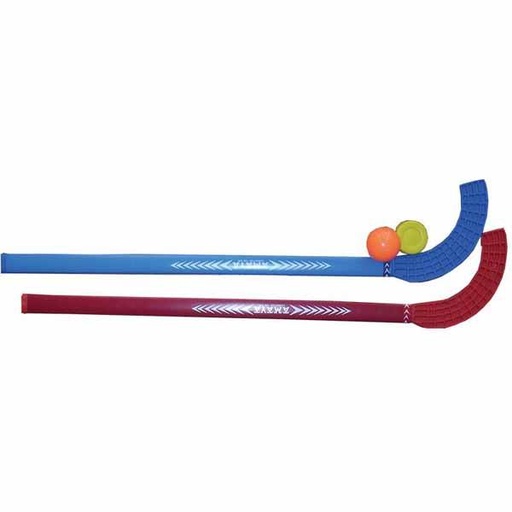 LOTE DE 10 STICKS HOCKEY PLANOS AMAYA AZUL-ROJO